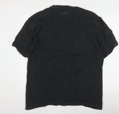 Next Men's Black 2XL Henley T-Shirt