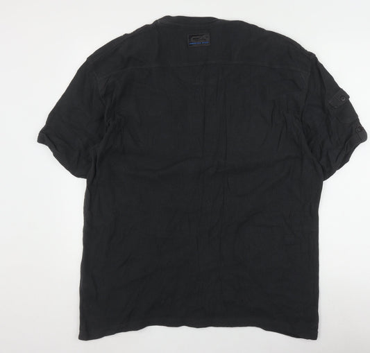 Next Men's Black 2XL Henley T-Shirt