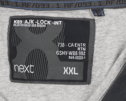 Next Men's Black 2XL Henley T-Shirt