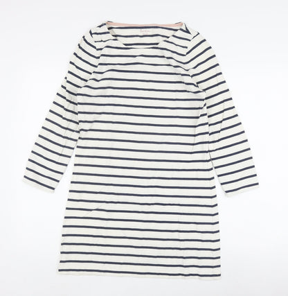 Boden Women's White Striped Shift Dress Size 8