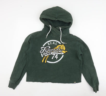 Superdry Women's Green Pullover Hoodie Size 10
