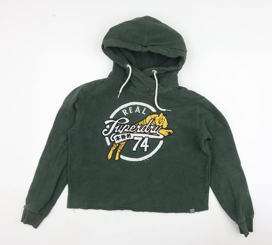 Superdry Women's Green Pullover Hoodie Size 10