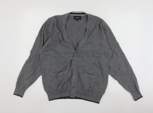 Blue Harbour Men's Grey Cardigan, Size M, Cotton