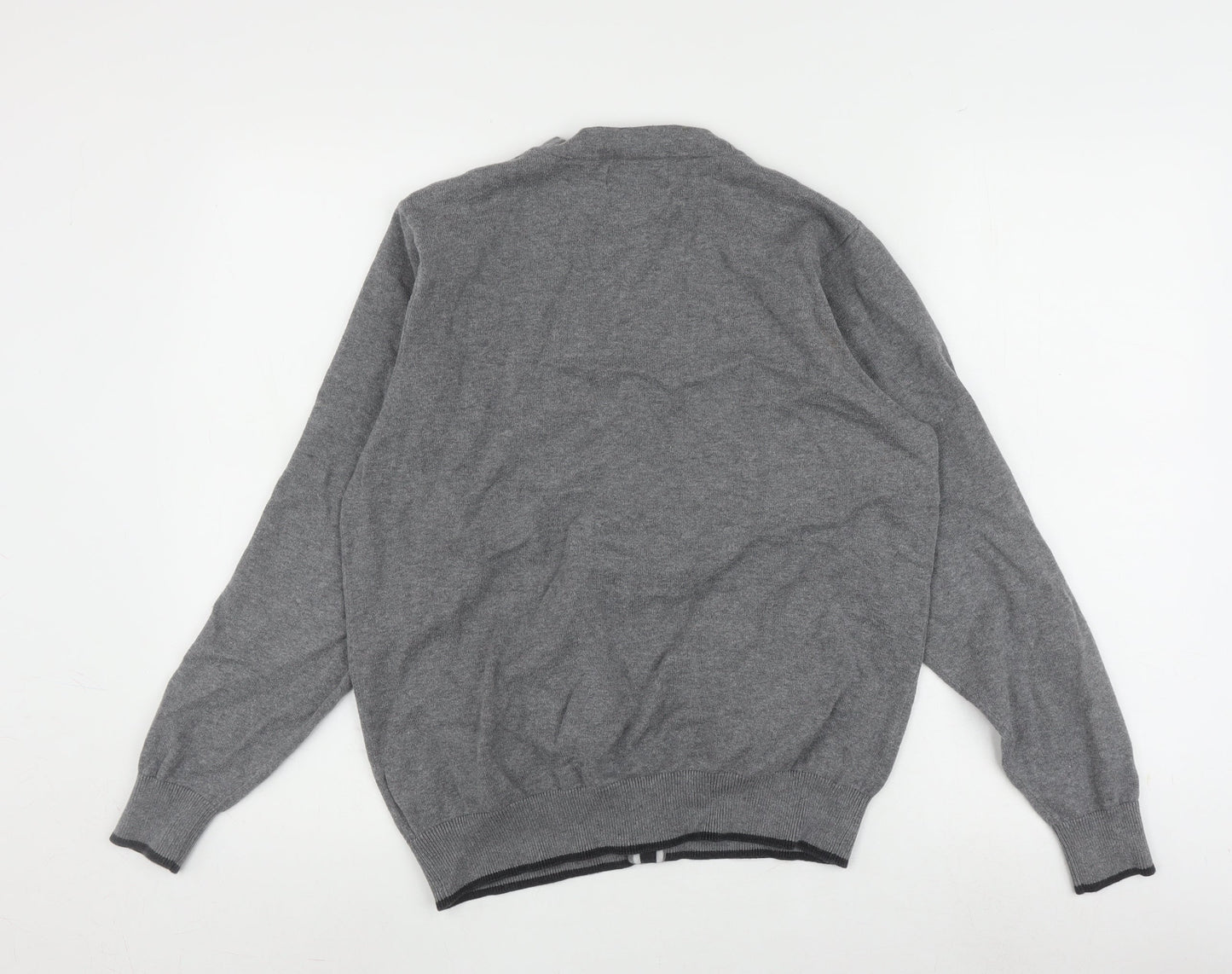 Blue Harbour Men's Grey Cardigan, Size M, Cotton