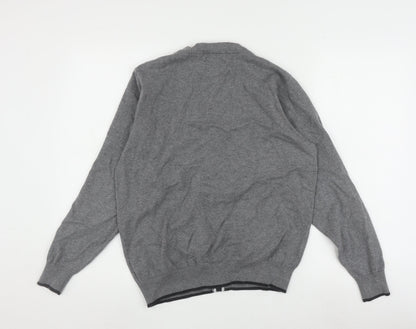 Blue Harbour Men's Grey Cardigan, Size M, Cotton