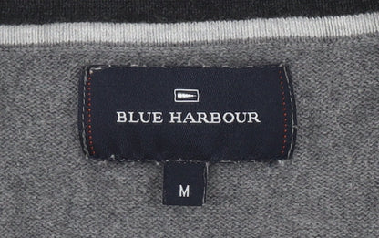Blue Harbour Men's Grey Cardigan, Size M, Cotton