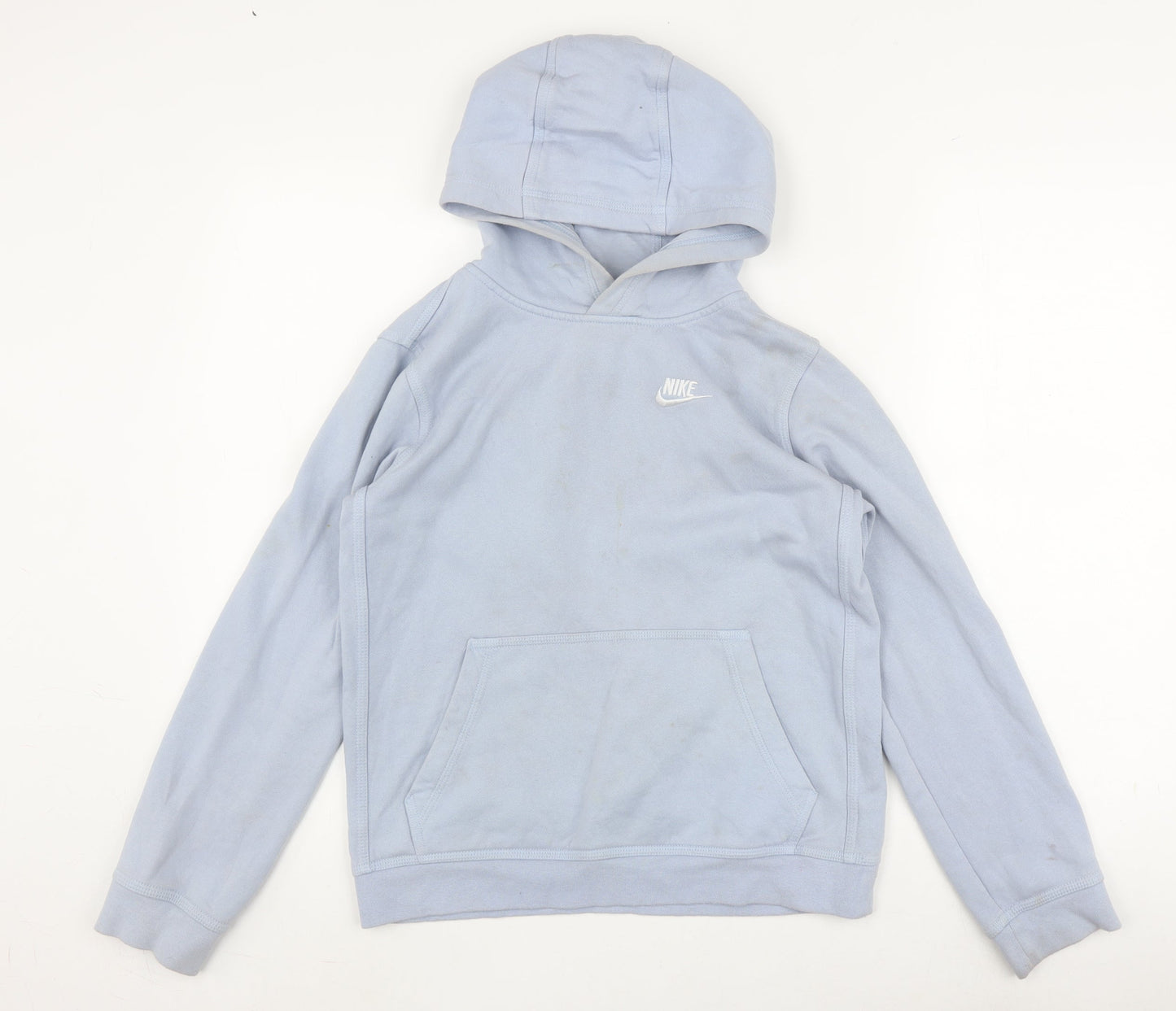 Nike Girls Blue Pullover Hoodie, L, Cotton Blend, Casual Wear