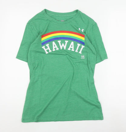 Under Armour Unisex Green T-Shirt M, Relaxed, Hawaii Theme