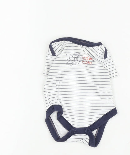 George Unisex White Striped Looney Tunes Babygrow 0-3 Months