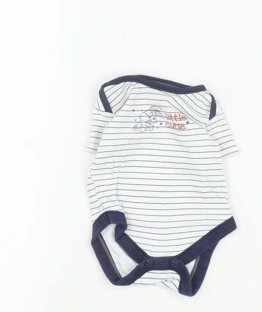 George Unisex White Striped Looney Tunes Babygrow 0-3 Months