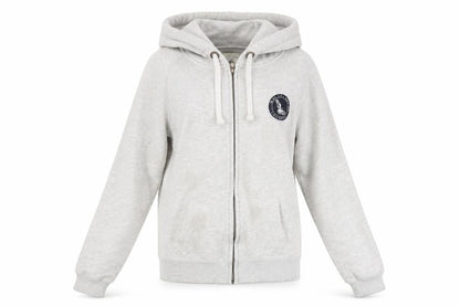 Front view of SoulCal Women's Grey Hooded Basic Jacket, size 8