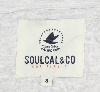 SoulCal&Co Women's Grey Hooded Basic Jacket Size 8