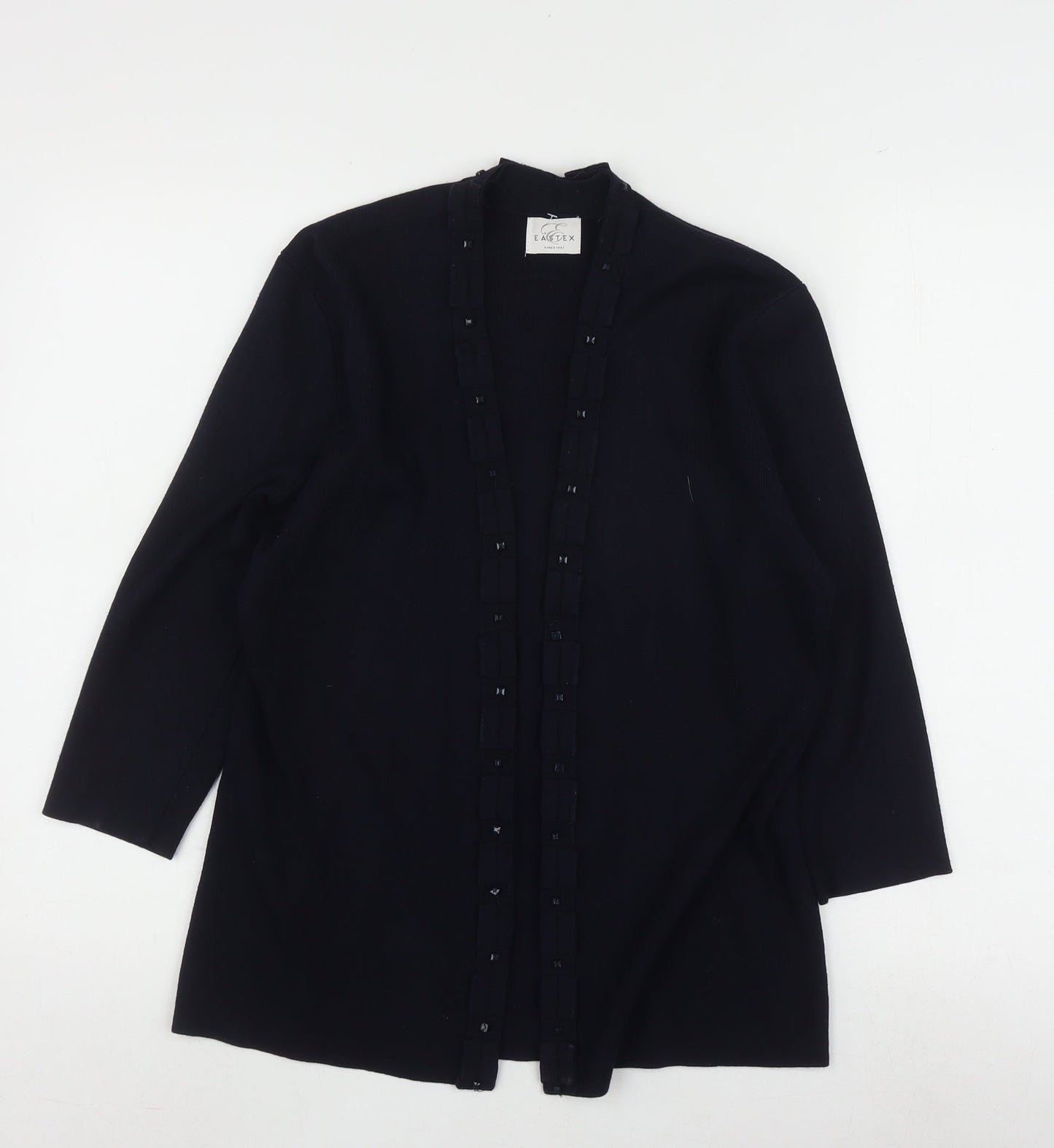 Eastex Women's Black Cardigan, Size 10, Beaded Accent