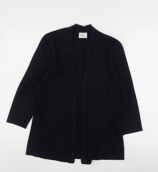 Eastex Women's Black Cardigan, Size 10, Beaded Accent