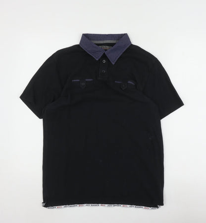 Jeff Banks Men's Black Polo Shirt M - Short Sleeve