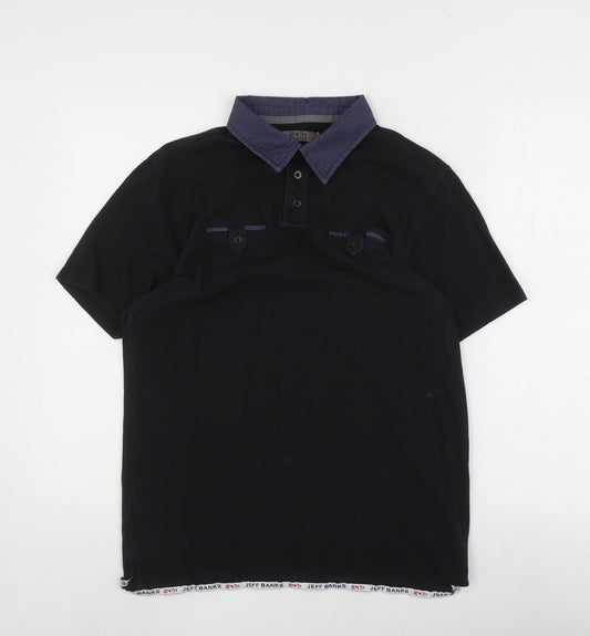 Jeff Banks Men's Black Polo Shirt M - Short Sleeve