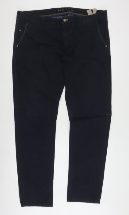 Massimo Dutti Men's Black Chinos, Size L, Casual Style