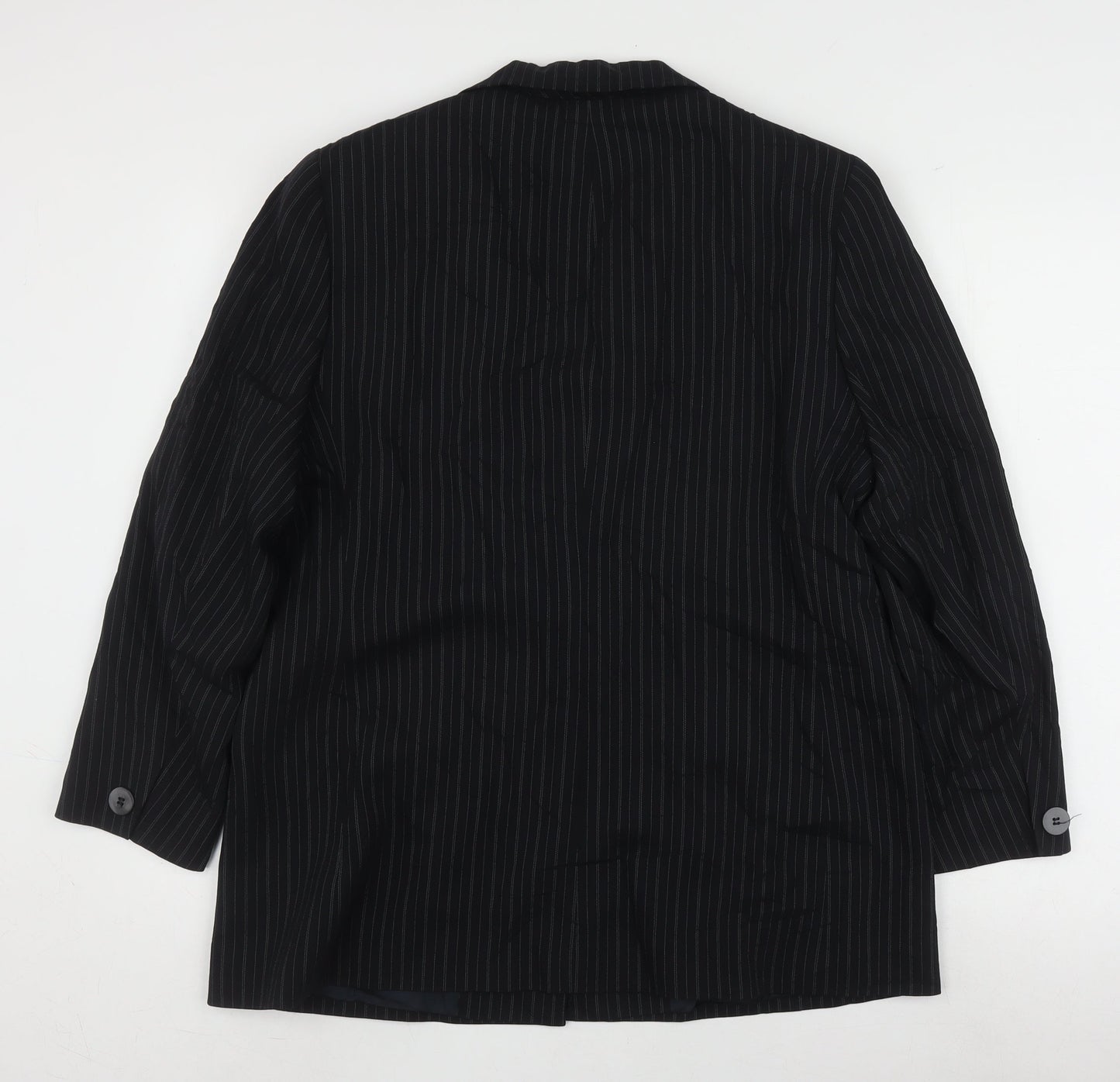 Viyella Women Black Pinstripe Blazer Size 14