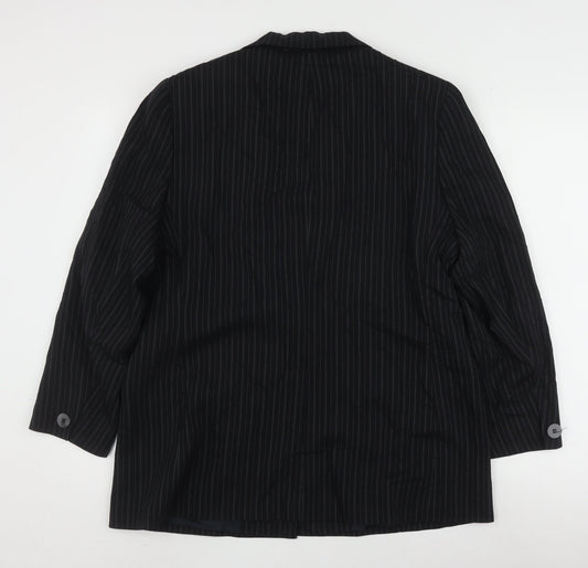 Viyella Women Black Pinstripe Blazer Size 14