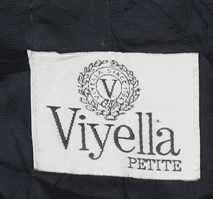 Viyella Women Black Pinstripe Blazer Size 14