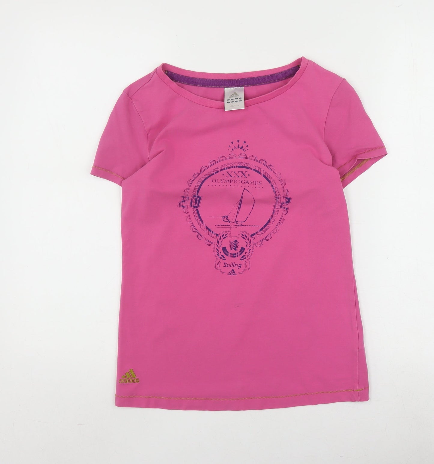 Adidas Pink Women's T-Shirt, Size 6, Olympic Theme