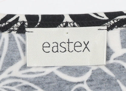 Womens UK Size 10 Eastex Black Wrap Blouse