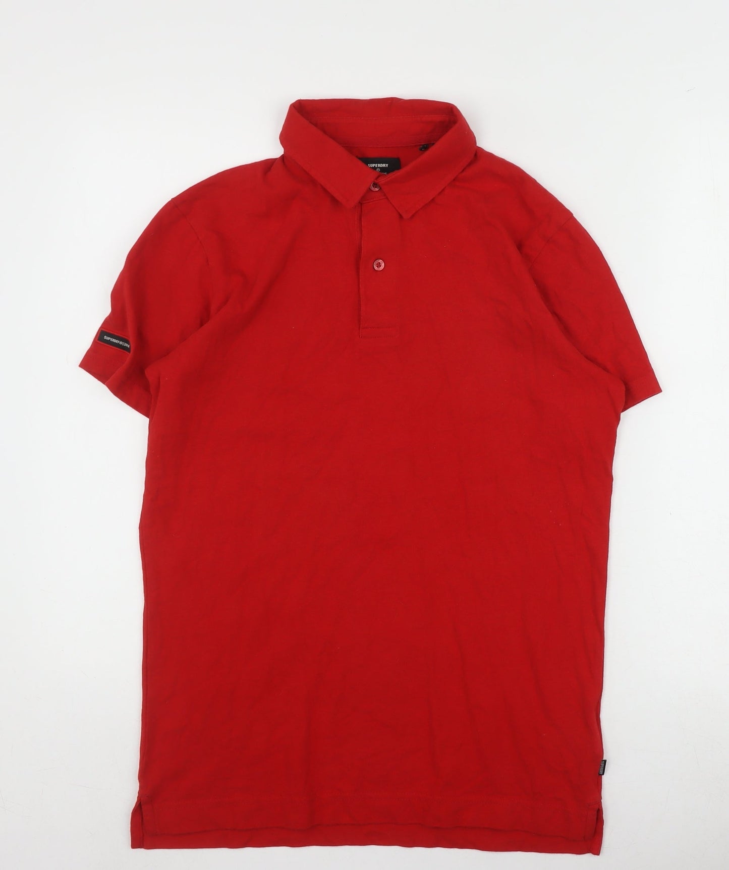 Superdry Men's Red Cotton Polo Shirt Size M