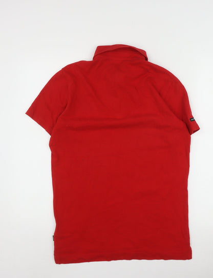 Superdry Men's Red Cotton Polo Shirt Size M