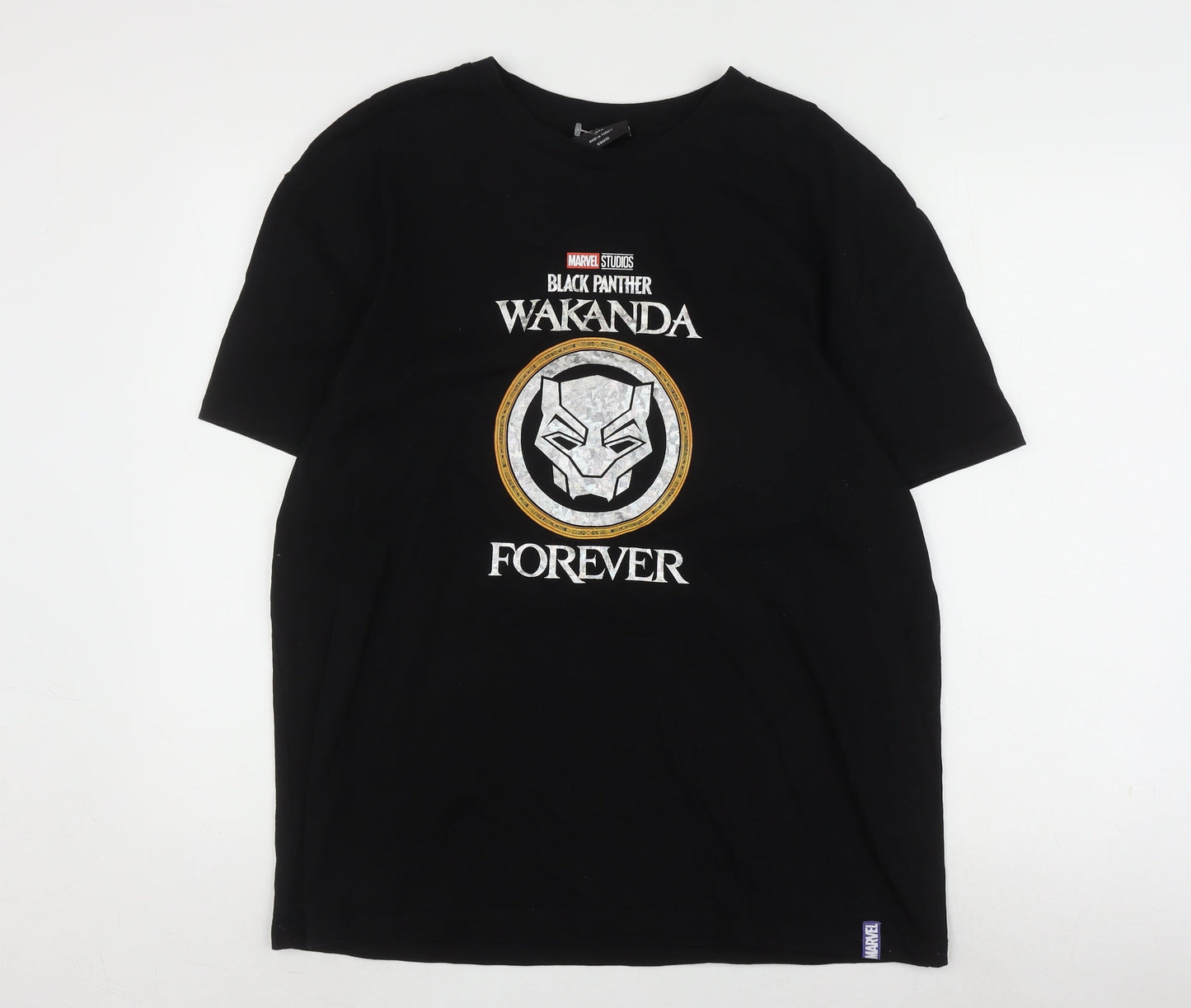 Marvel Men's Black Panther T-Shirt, Black, Size L