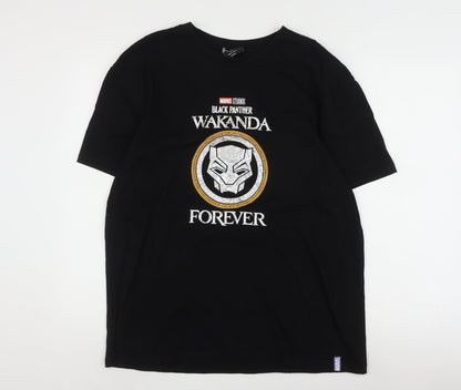Marvel Men's Black Panther T-Shirt, Black, Size L