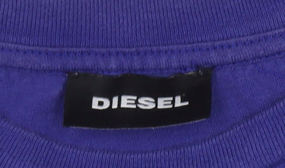 Diesel Boys Blue Long Sleeve Graphic T-Shirt Size 10