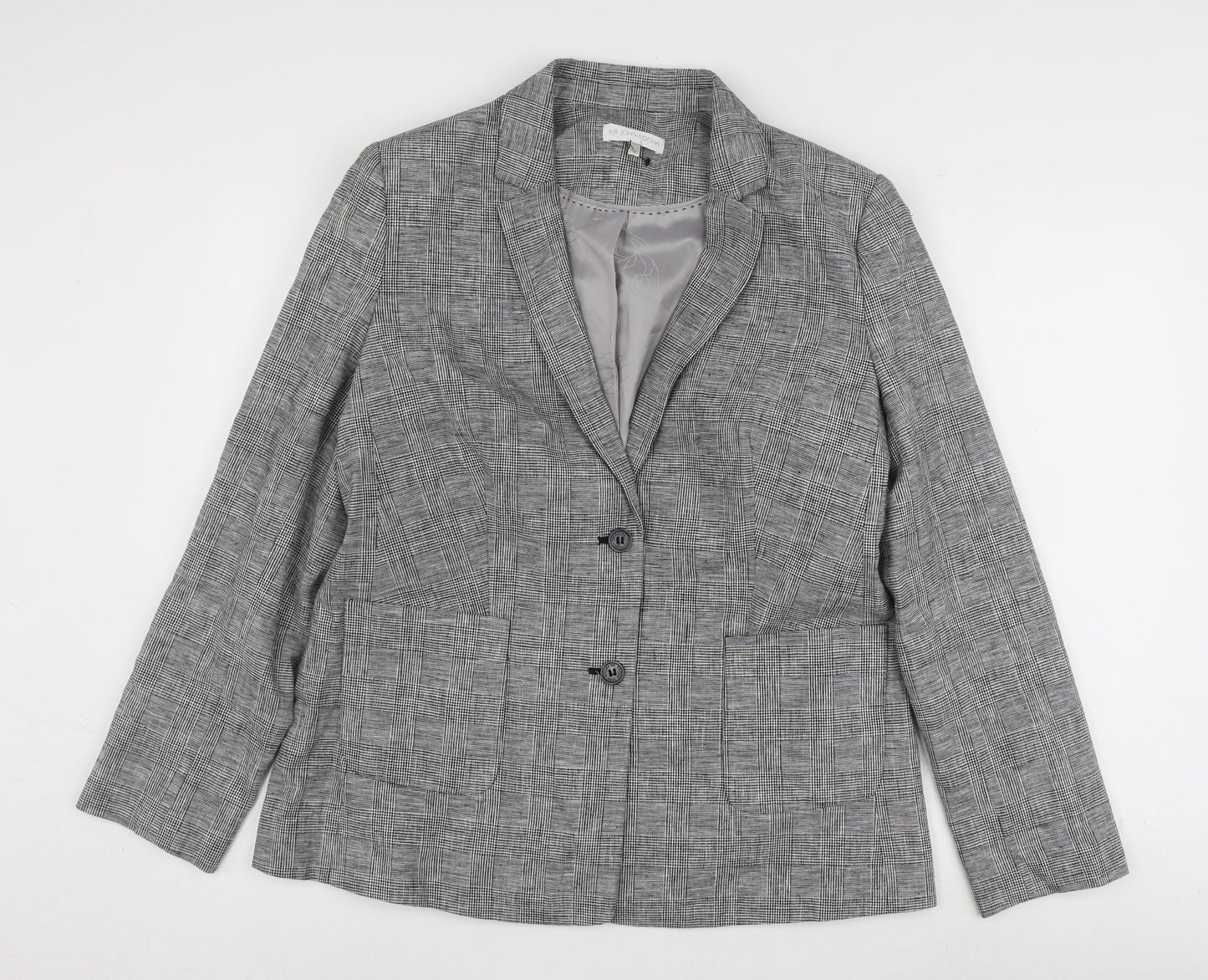 Rjr. John Rocha Women’s Grey Check Suit Jacket Size 16