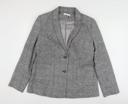 Rjr. John Rocha Women’s Grey Check Suit Jacket Size 16