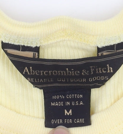 Abercrombie & Fitch Yellow Women's M Cotton Long Sleeve Tee