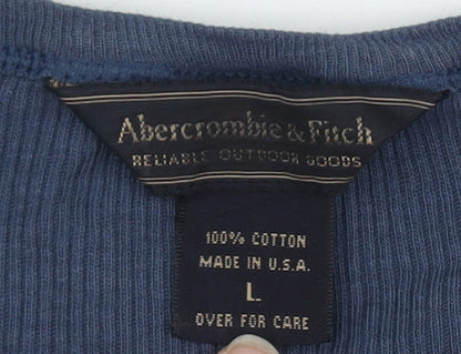 Abercrombie & Fitch Unisex Blue Long Sleeve Top L