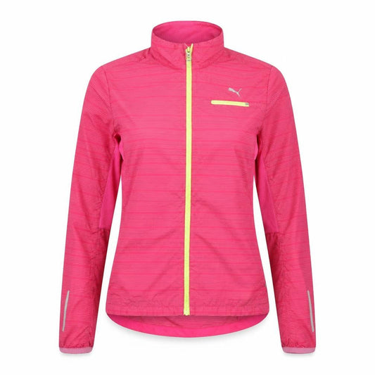 Front view of Puma Women's Pink Track Jacket, size 10, Ventilated
