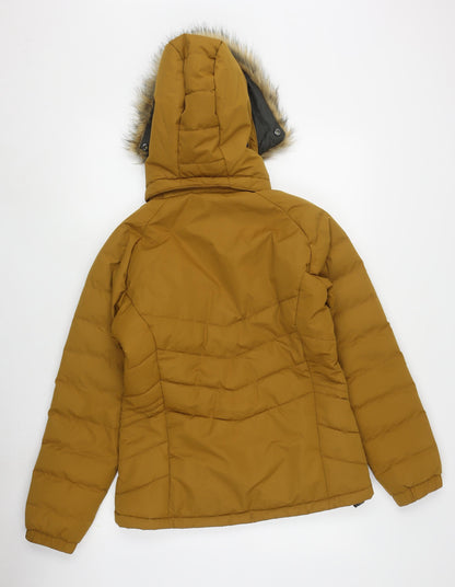 Trespass Girls Brown Hooded Puffer Jacket Size S