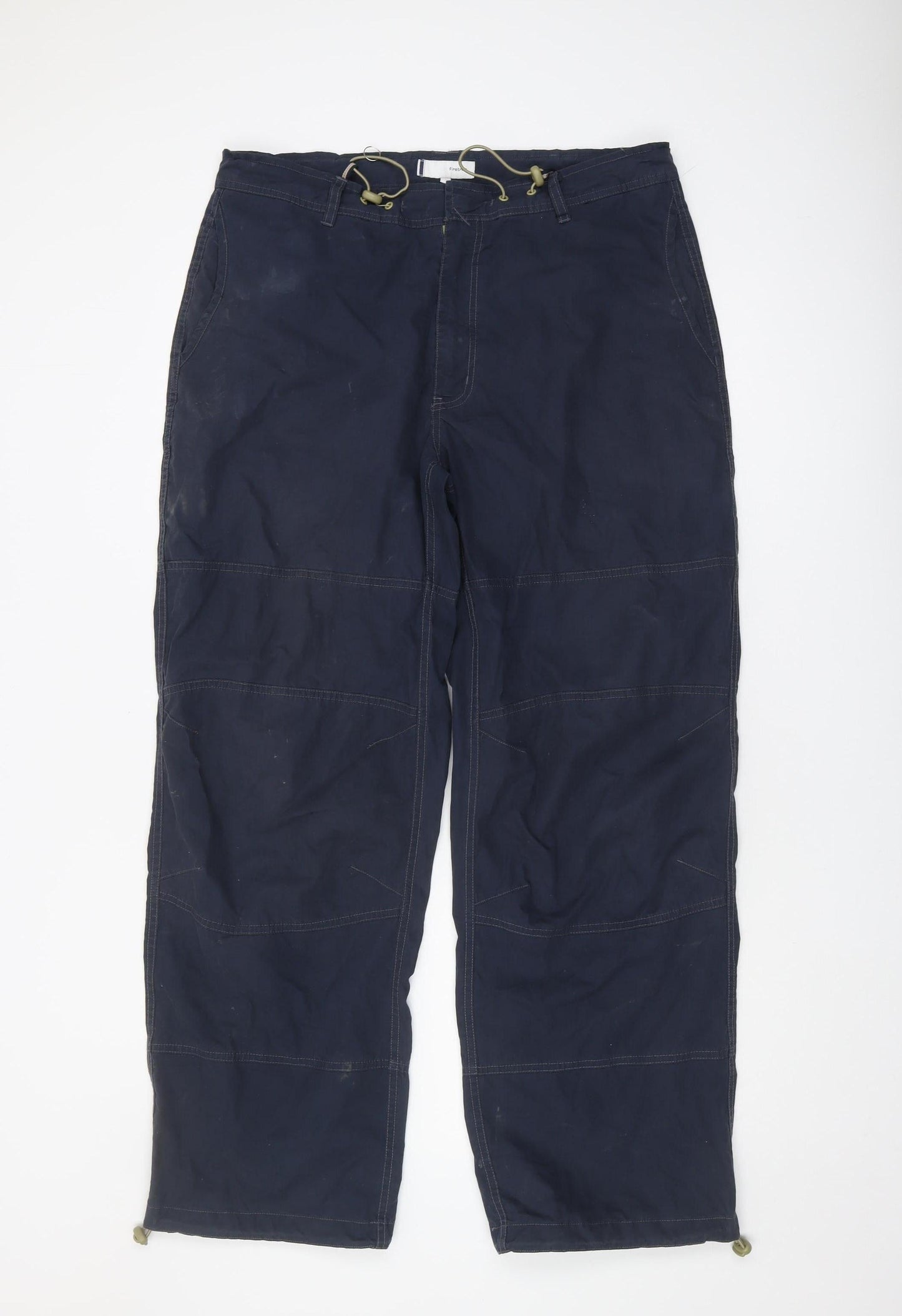 Firetrap Men's L Blue Cargo Trousers Adjustable Waist