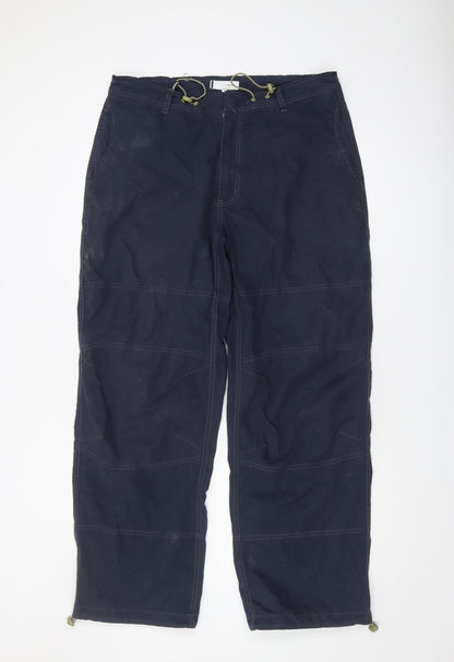 Firetrap Men's L Blue Cargo Trousers Adjustable Waist