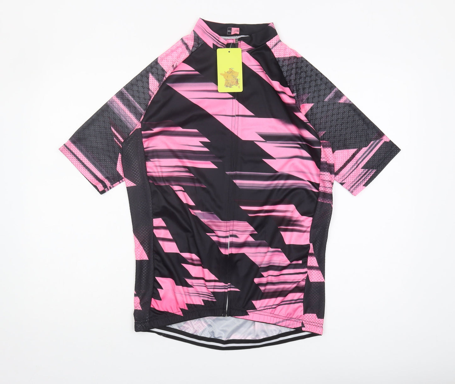 CyCling Unisex 2XL Pink Black Cycling Jersey T-Shirt