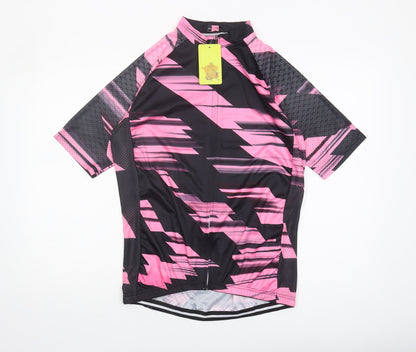 CyCling Unisex 2XL Pink Black Cycling Jersey T-Shirt