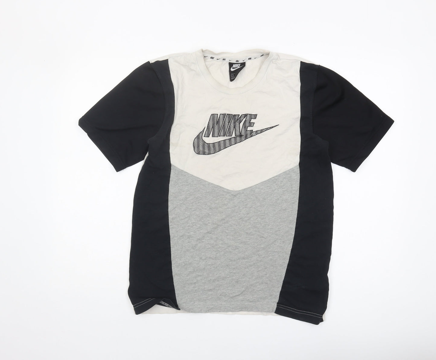 Nike Men's Black & Grey Colourblock T-Shirt, Size S