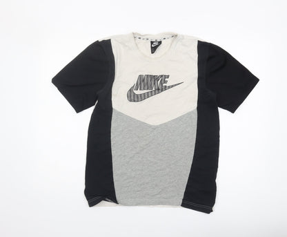 Nike Men's Black & Grey Colourblock T-Shirt, Size S