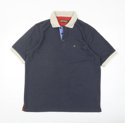 Farah Men's Blue L Polo Shirt Button Down Casual