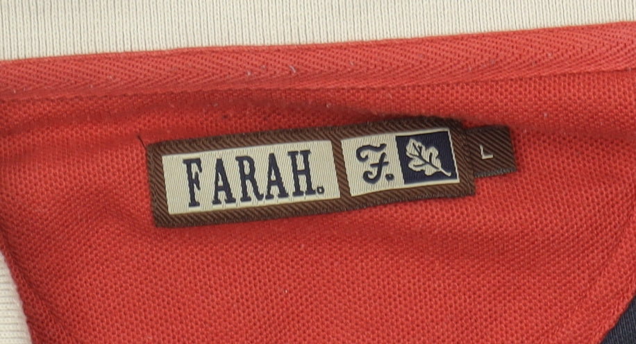 Farah Men's Blue L Polo Shirt Button Down Casual