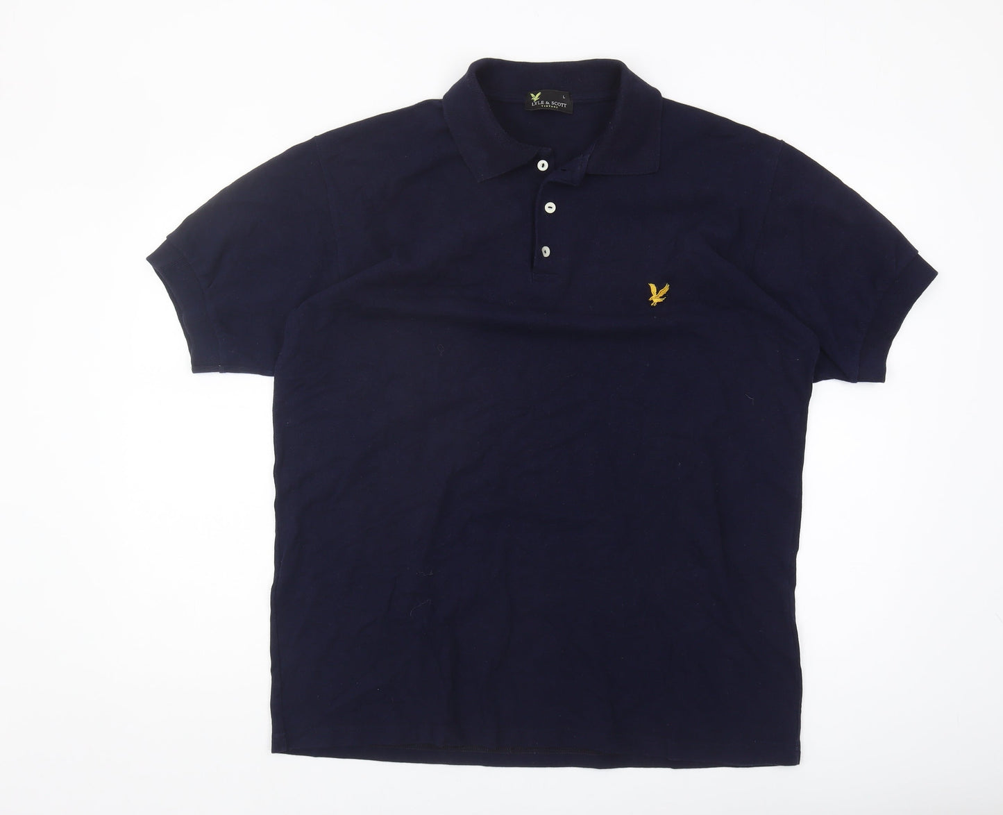 Lyle & Scott Men's Blue Polo Shirt, Size L, Collared Casual