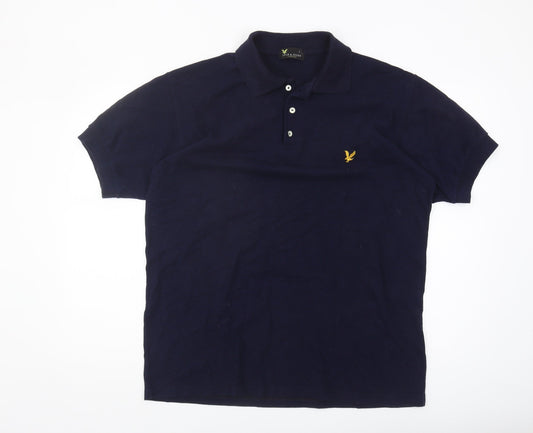 Lyle & Scott Men's Blue Polo Shirt, Size L, Collared Casual