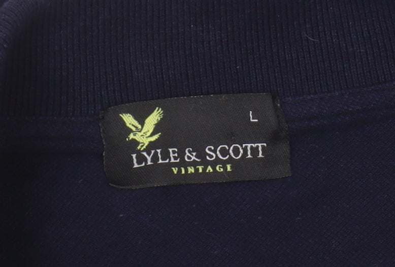 Lyle & Scott Men's Blue Polo Shirt, Size L, Collared Casual