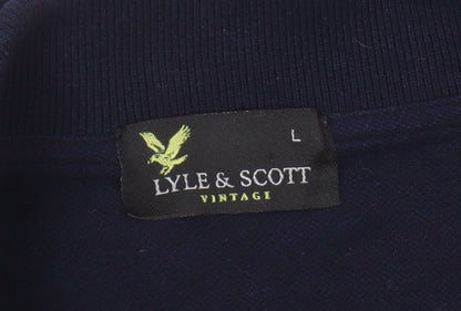 Lyle & Scott Men's Blue Polo Shirt, Size L, Collared Casual