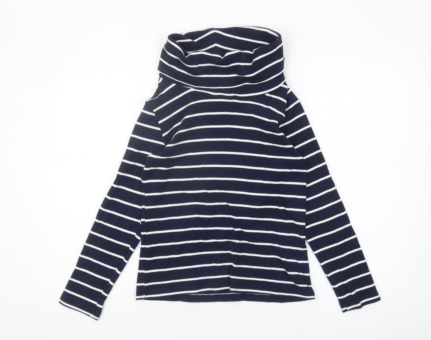 Cotton Traders Women's Blue Striped T-Shirt UK 8